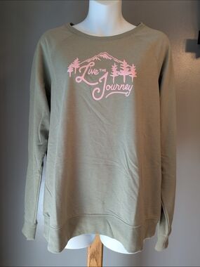 Columbia Large Olive Green Lightweight Crewneck Sweatshirt